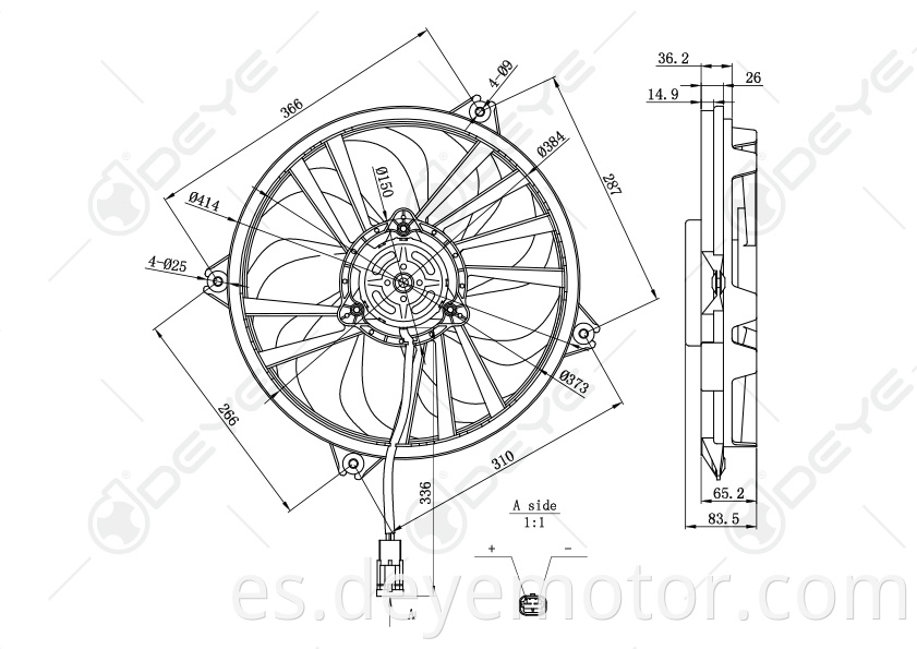 1253.A6 ventilador de refrigeración del condensador del radiador para PEUGEOT PARTNER CITROEN BERLINGO CITROEN XSARA